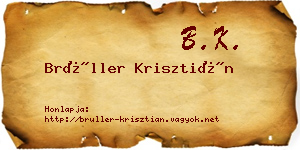 Brüller Krisztián névjegykártya